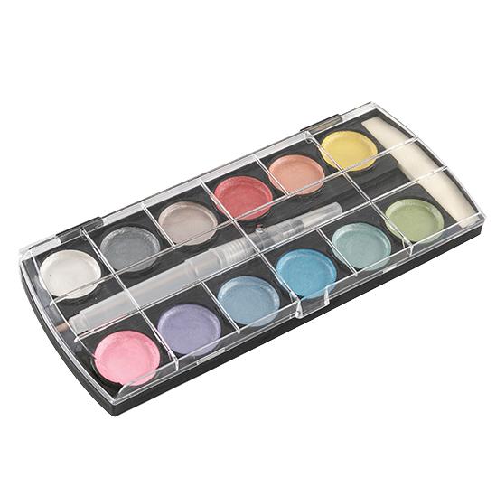 12色のメタリック水彩絵の具